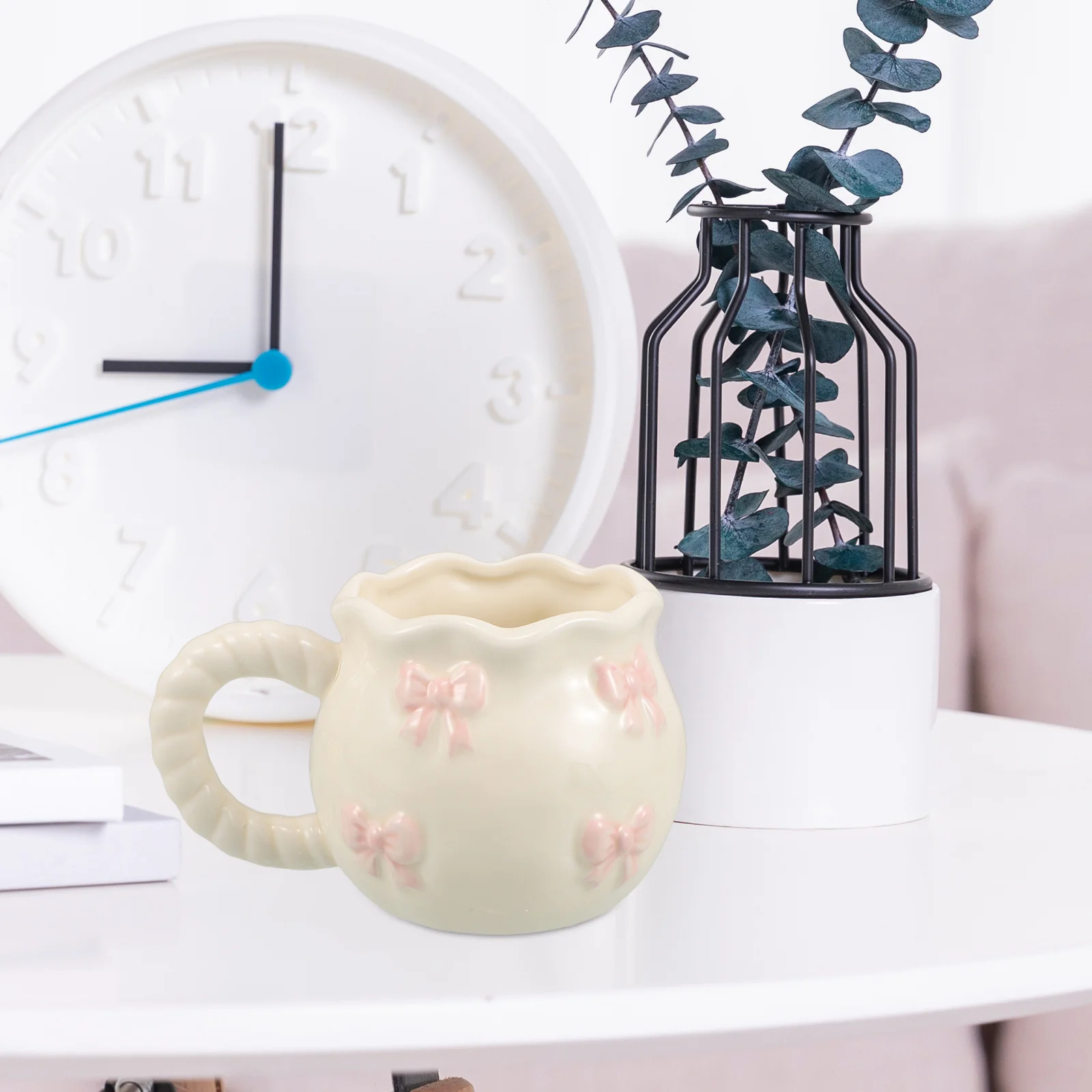 

Ceramic Mug 3D Bowknot Design Creative Coffee Cup Unique Tea Cup Novelty Gift for Home Office Cafe Animal Coffee Mug