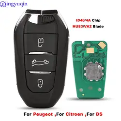 jinyuqin NEW 5PS Smart Keyless Go Remote Key 433Mhz For Peugeot 308 408 508 5008 Citroen C4 C4L DS4 DS5 4A ID46 434MHz Keyless