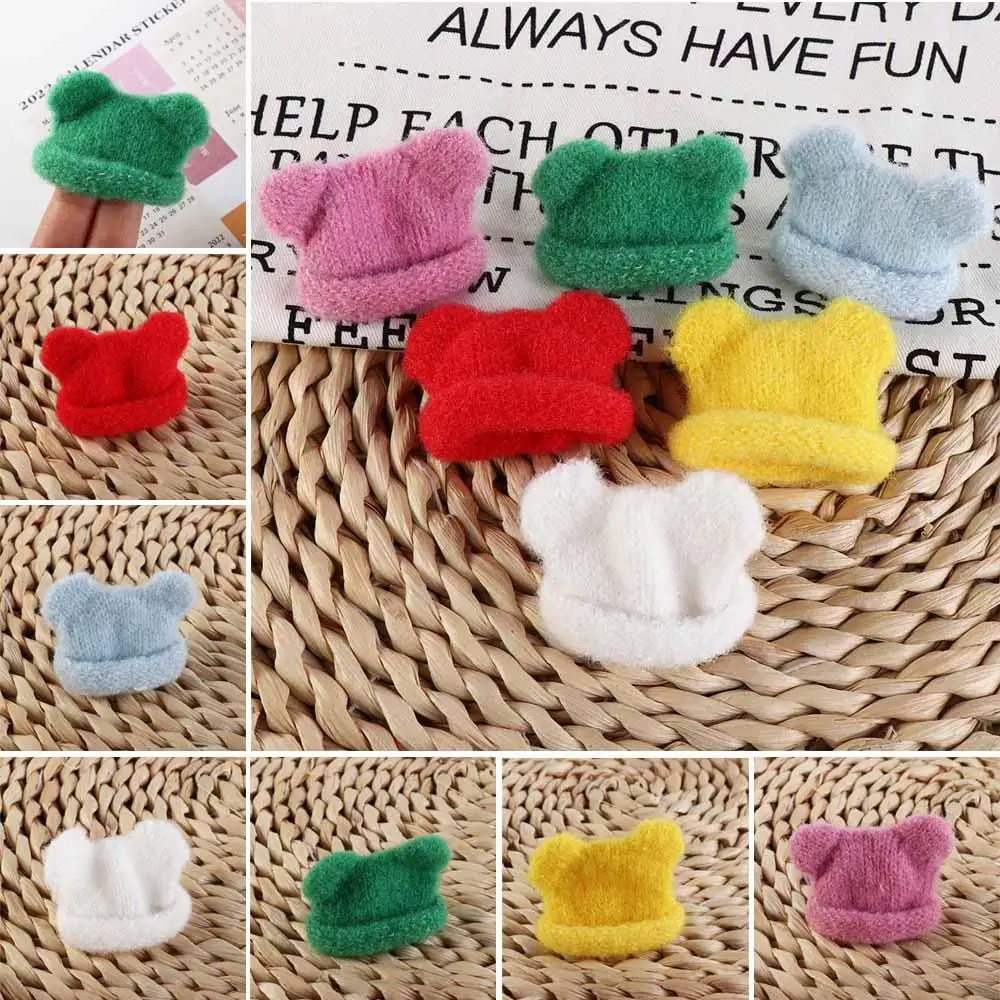 Mini Knitted Hat Cap Dolls Decor Cute Colorful Handmade Mini Hats DIY Doll Craft Materials Doll Clothes Accessories