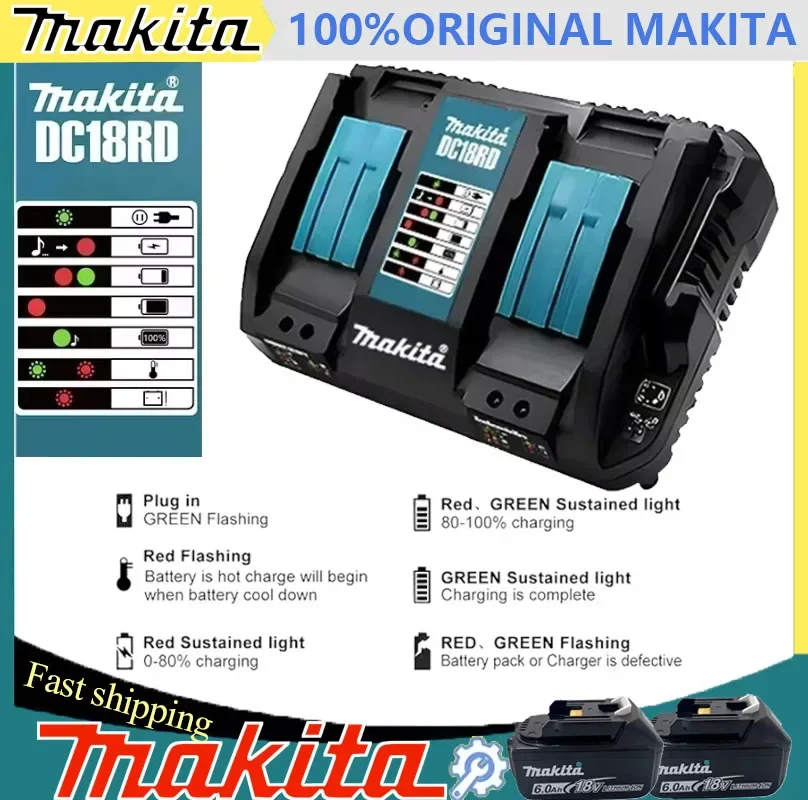 

Зарядное устройство Makita DC18RC 18В для аккумуляторов Li-ion 3/4А, для инструментов Makita Bl1830 Bl1430 14.4В 18В, с вилкой EU/US