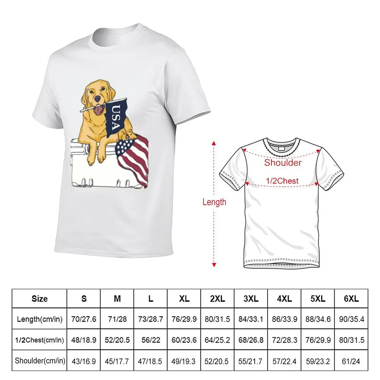 Dog on Cooler with Flag T-Shirt designer shirts summer tops custom t shirt baggy shirts mens graphic t-shirts pack