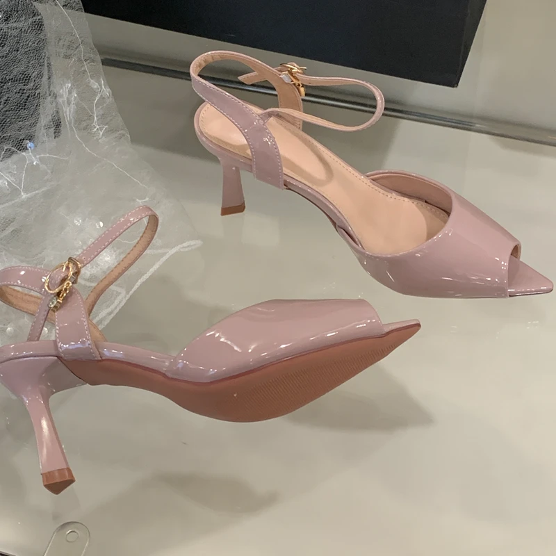 

Женские босоножки на высоком каблуке с острым носком, туфли-лодочки с пряжкой и ремешком, женская обувь для банкета и выпускного вечера, Zapatos De Mujer