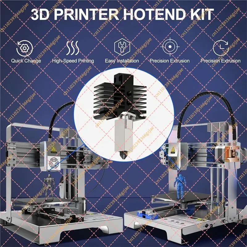 FY XB-For Bambu Lab P1P/P1S, Hotend Kit 3D Printer Full Assembly Hot End With Fan, P1S Hardened Steel 0.4Mm Nozzle High Speed