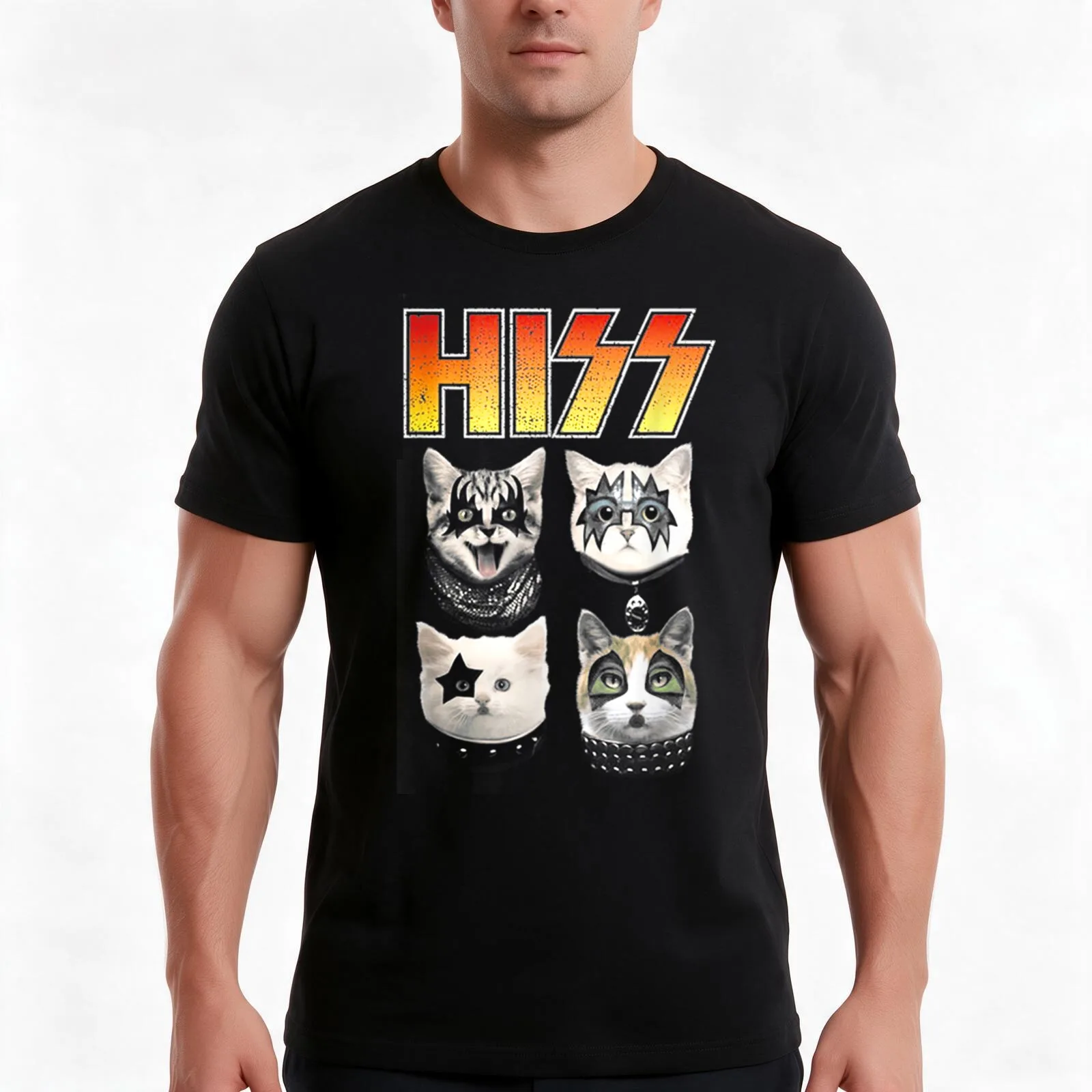 Hiss Funny Ca Hiss Cat Lover Hiss Cat T-Shirt, Summer Casual Cotton Tee, Oversized Streetwear Tops, Vintage Graphic Print