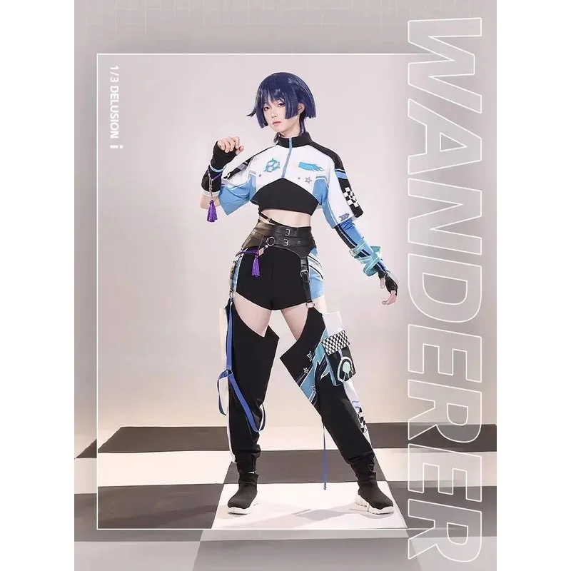 【Wetrose】 Wanderer Racer Doujin 코스프레 의상 게임 Genshin Impact SR 캐주얼웨어 의상 스카라마우체 할로윈