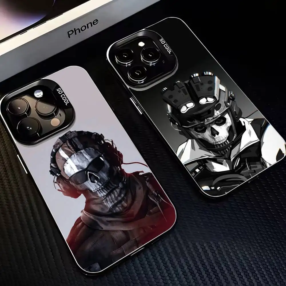 

C- COD Call Of D-Duty Ghost Phone Case For iPhone17,16,15,14,13,12,11 Plus,Pro Max Black Matte Shockproof Cover