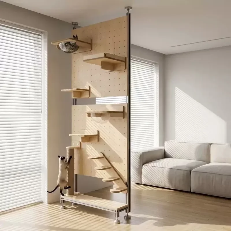 Multifunctional Hole Board Wall Rack Household Removable Multi Layer Storage Display Shelf Metal Kitten Cat Climbing Frame