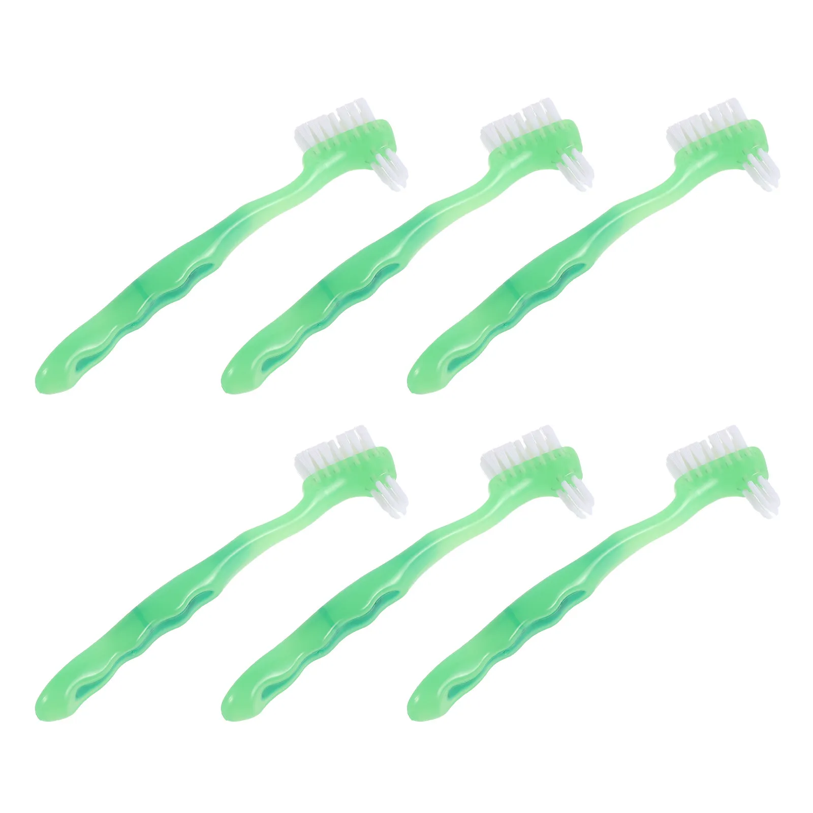 

Набор из 6 двусторонних щеток для зубных протезов с мягкой щетиной, эргономичной ручкой, для ухода за полостью рта пожилых людей, глубокой чистки и ухода за искусственными зубами