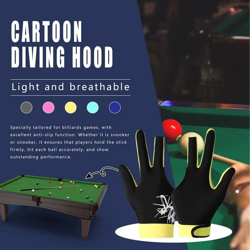 Pool 3 Fingers Mittens Anti-slip Breathable Pool Mittens Portable Left Hand Billiard Mittens Multipurpose Billiard Mittens For