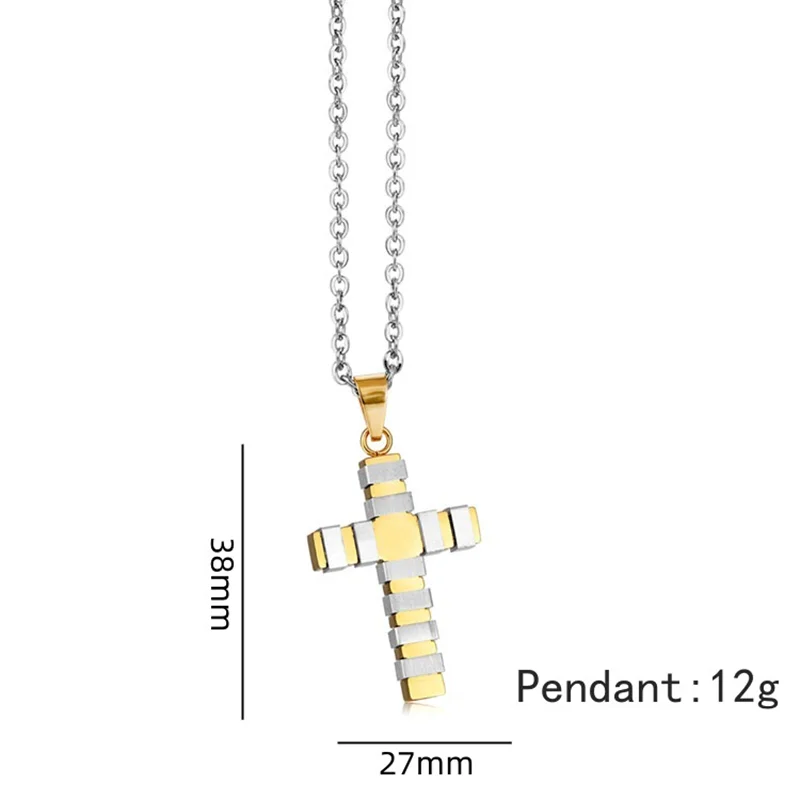Hiphop Accessaries Party Gifts Stainless Steel Cross Pendant Necklace For Men Women Black White Color Chain Simple Party