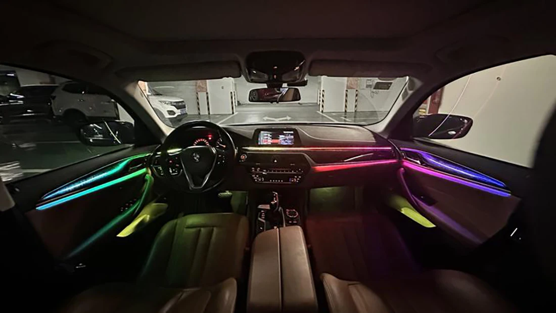Ambient Light Kit For BMW 5 Series G30 G38 2017-2023 Interior LED 64 Color Symphony Dynamic Atmosphere Lamp APP Control