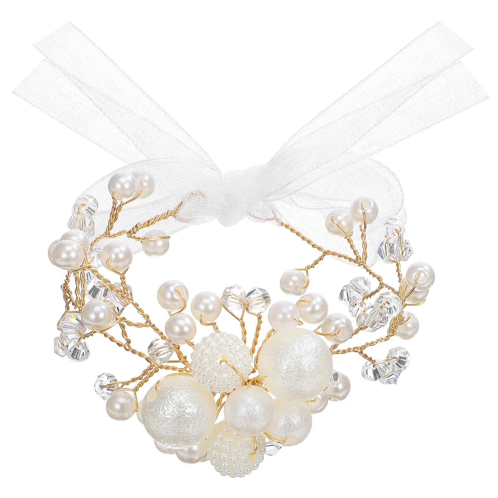 Cuentas decorativas de flores de mano con perlas, pulsera cómoda para novia, boda, muñeca, flor, damas de honor, flores de mano, fiesta de baile