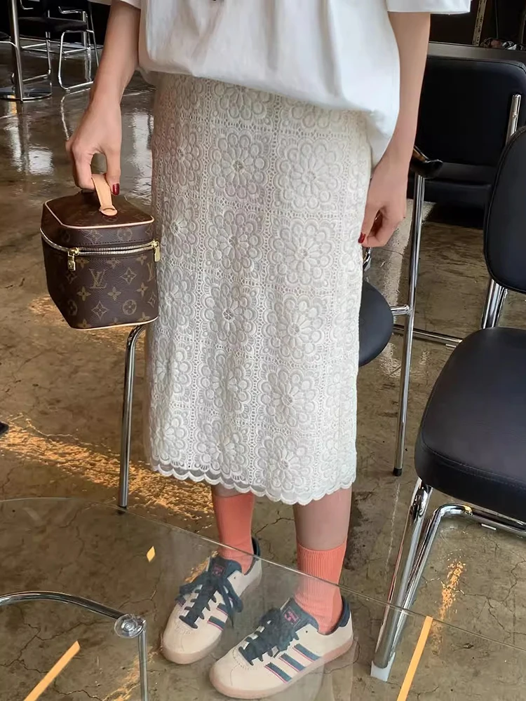 

Retro Chic Summer Love Leopard Print Ruffle ort Sve T-irt High Waist Lace Hook f Skirt Women's Faion Set