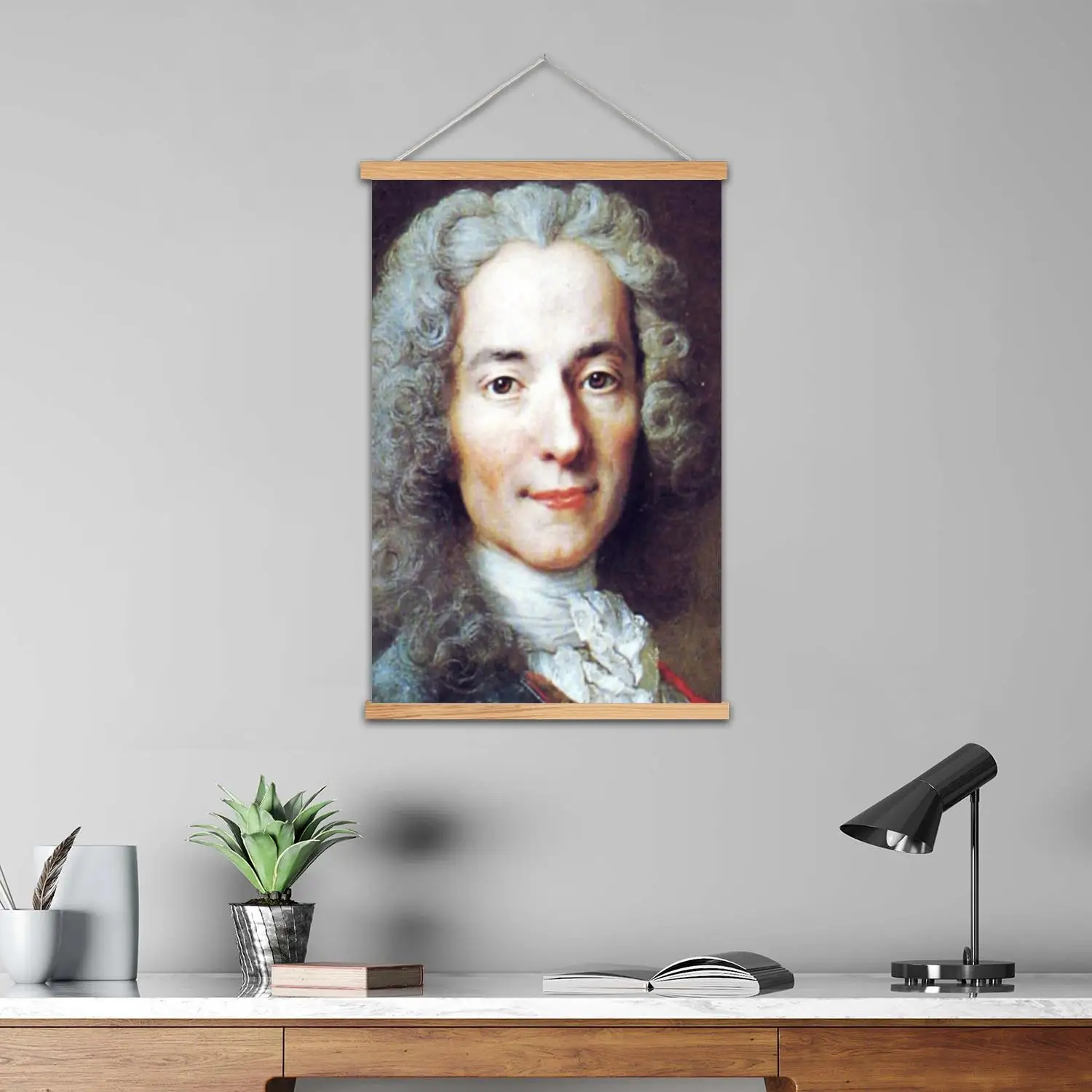 Voltaire Framed Wall Painting Canvas Art Poster, Wall Art Picture Print, Modern Family Bedroom Decor Posters,Decorative painting