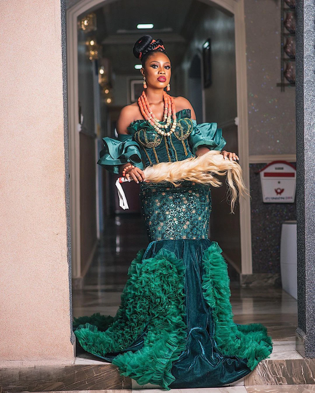 Vestido de noche de encaje de tul verde, calcomanía 3D, vestido de fiesta, vestido de novia de sirena, vestido de graduación de talla grande, personalización