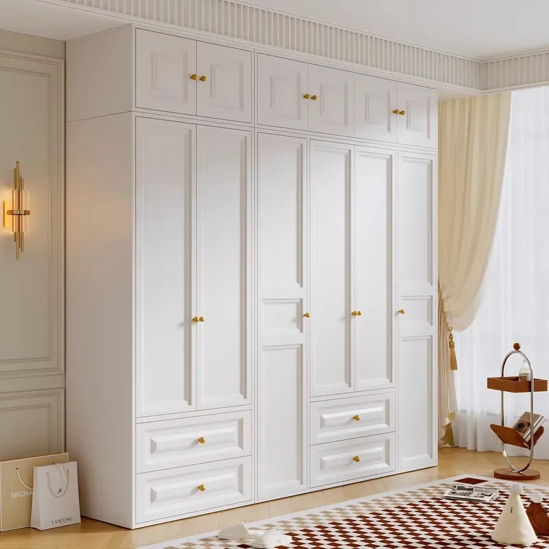 for Steel Wardrobe French Light Luxury Large Capacity Dust-proof Formaldehyde-free Children's Storage Cabinet Cream Style