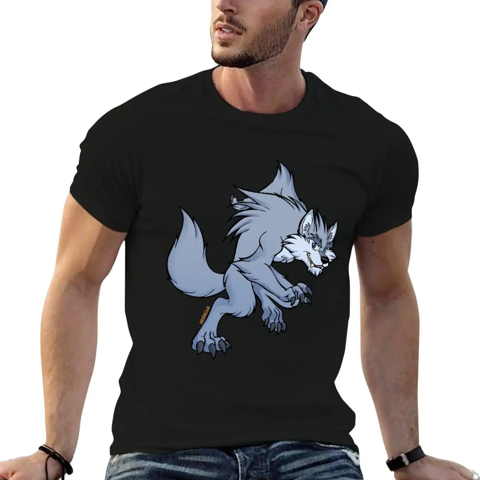 

Cute werewolf T-Shirt man t shirts high quality luxury brand man t shirt cotton T-Shirt