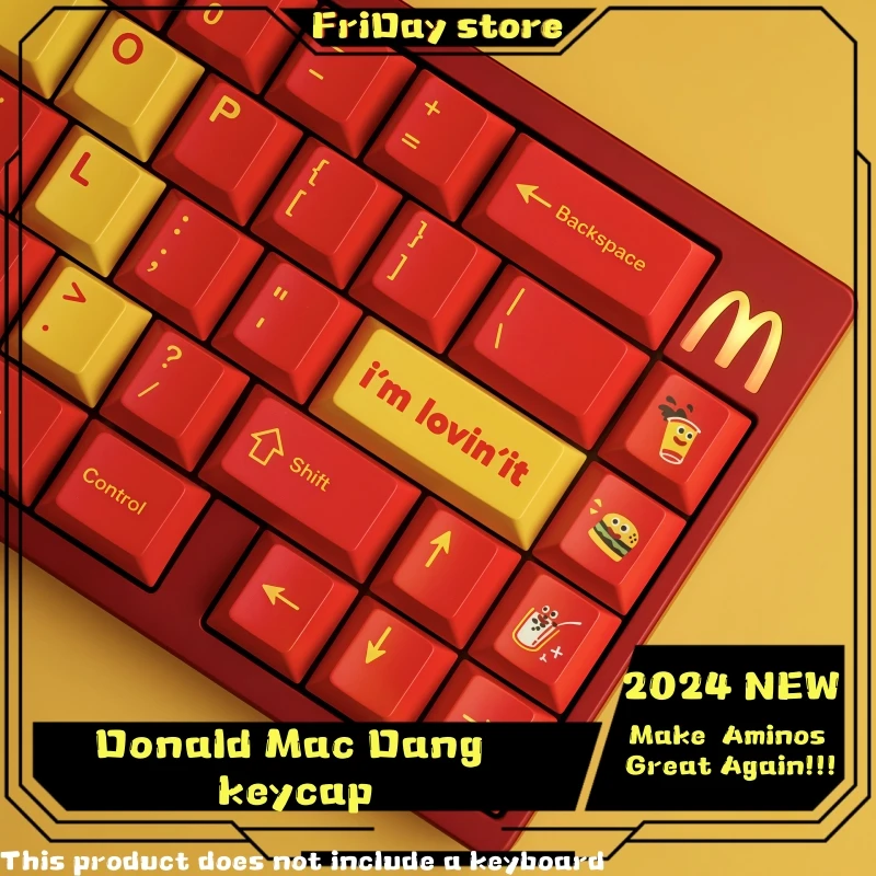 M Keycaps Pbt Thermal Sublimation Process Customized French Fry Machinery Keyboard Keycaps Maimen Red Microphone Keycaps Celeste