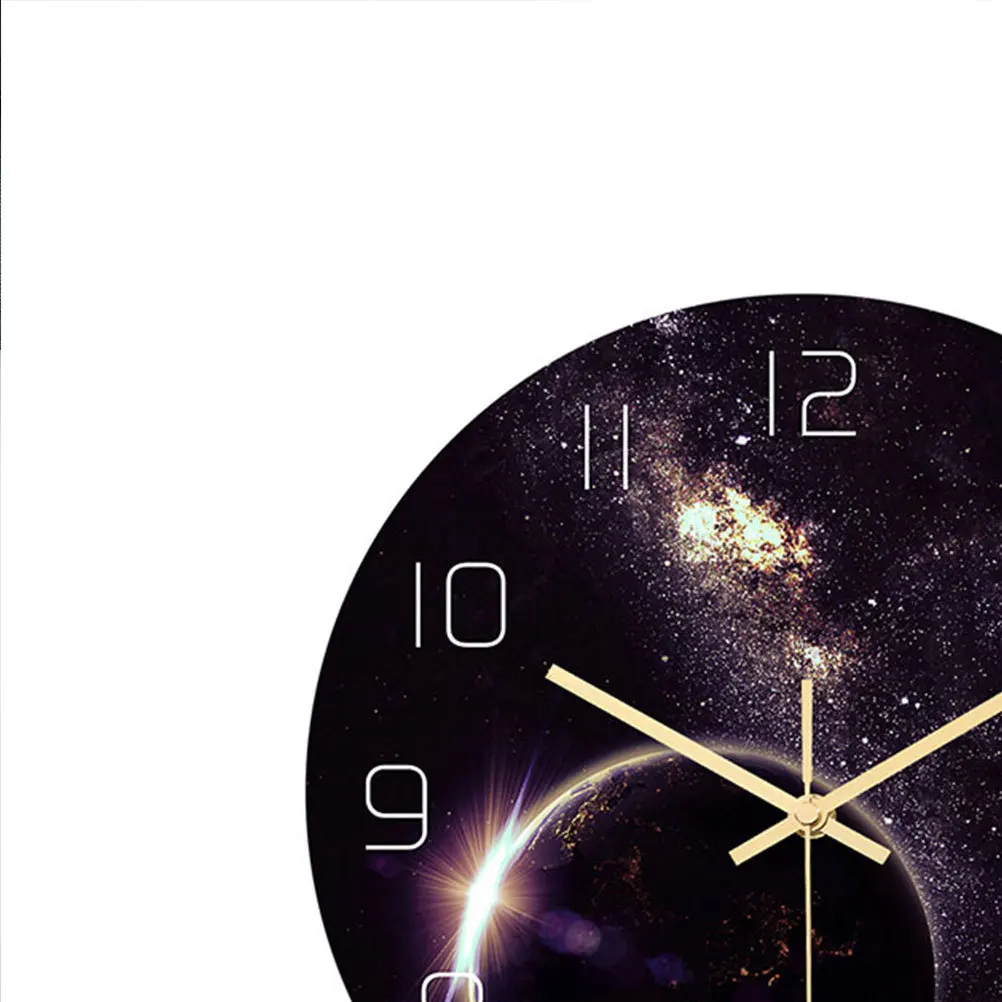 

Round Digital Hanging Clock Universe Planet Shape Silent No Ticking Acrylic Material M Size Perfect for Any Room Decor