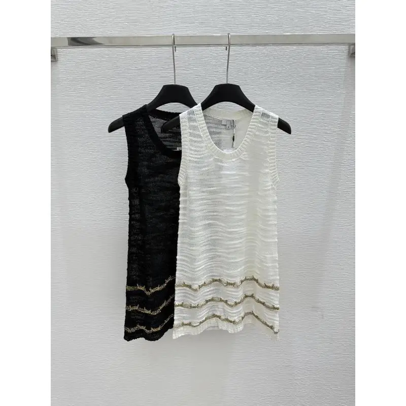 

2025 Early Spring New Collection Round Neck Sleeveless Sheer Vest Dress