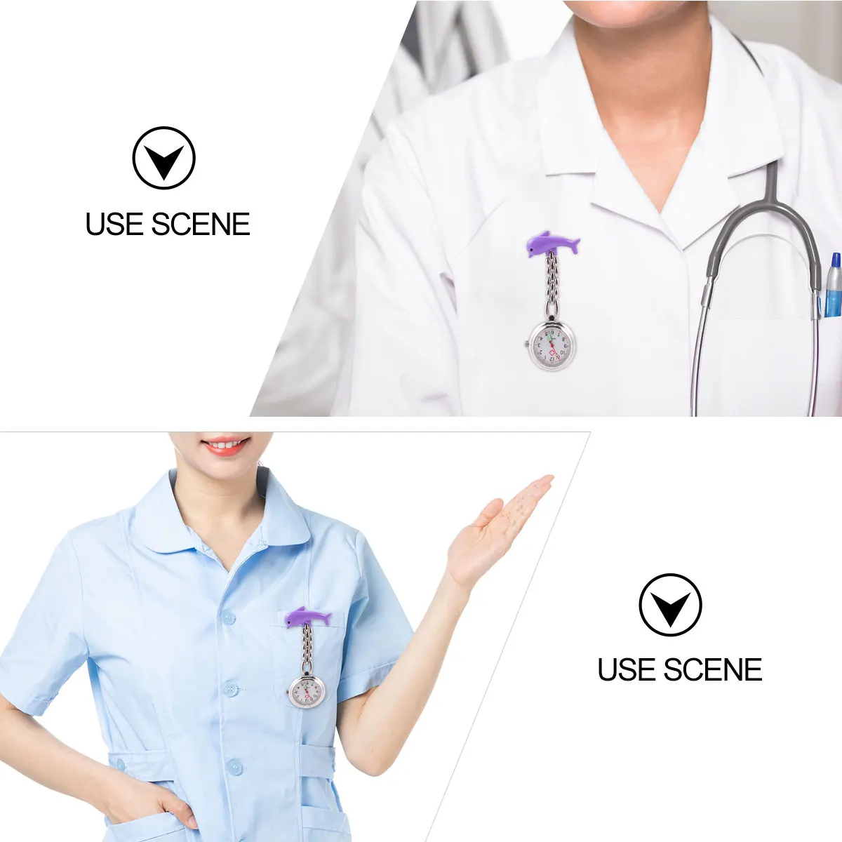

Doctor's Chest Watch Zinc Alloy Durable Fashionable Decoration Clothing Creative Design Pocket Hanging Luminous Quartz Pin
