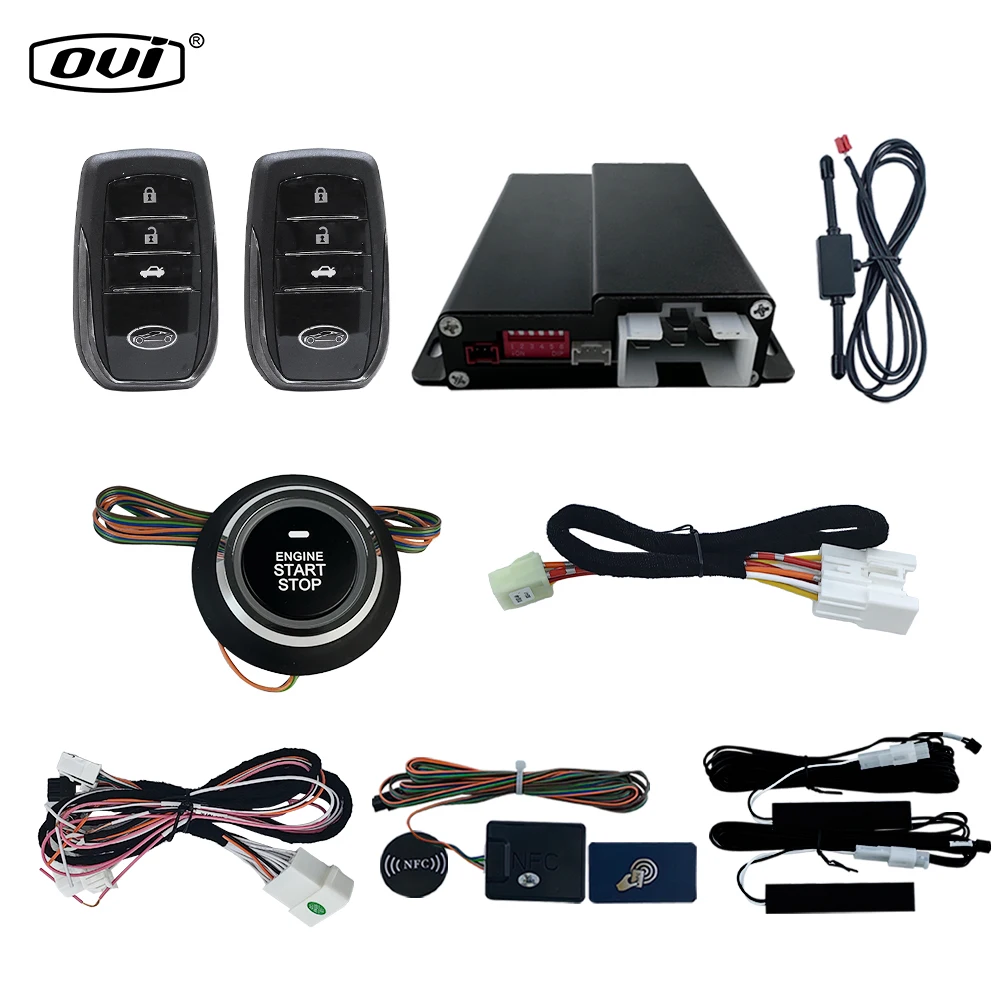 OVI Car Push Button Start Remote Start Car PKE Car Alarm System For Toyota Camry Mark X Plug Play Auto Door Lock