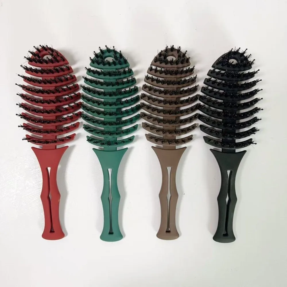 New Gentle Detangling Paddle Brush Matte Frosted Hollow Out Hair Brush Lightwear Hair Comb for Hair Combing