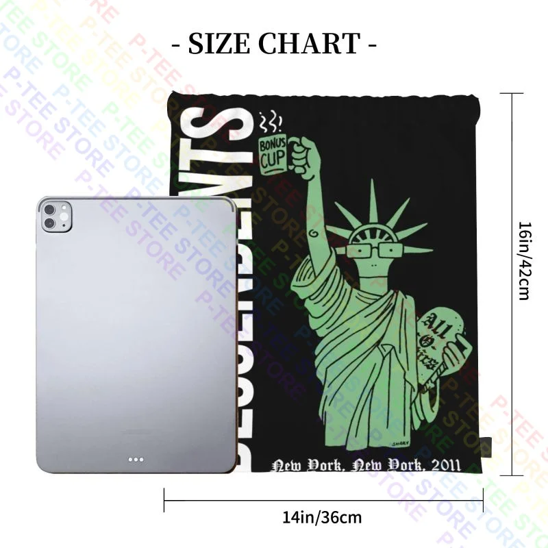 Descendants 2011 New York Statue Of Liberty Band Drawstring Bags Gym Bag Gym Beach Bag Gym Tote Bag School Sport Bag