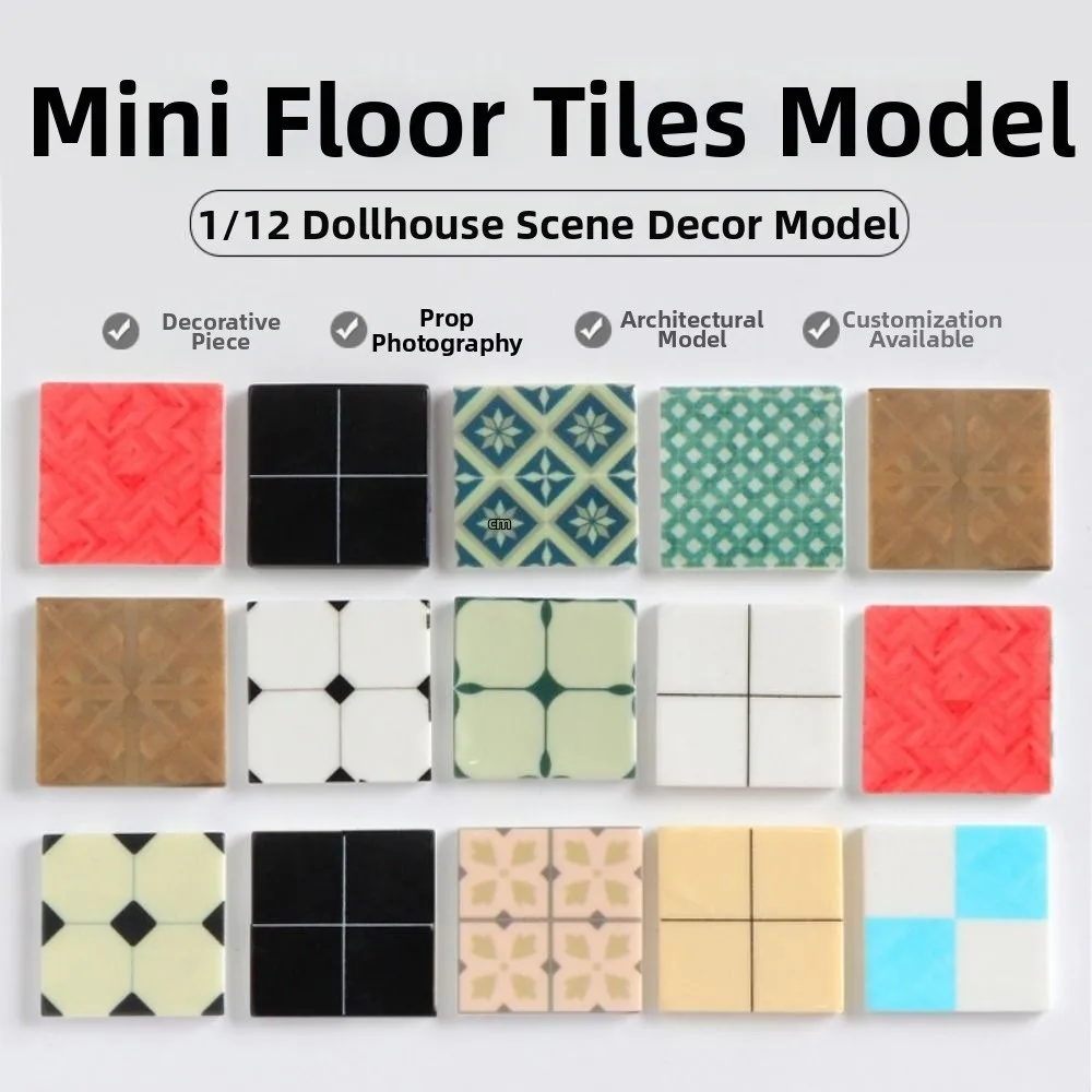 

4pcs/set 1:12 Scale Miniature Dollhouse Flooring DIY Mini Dollhouse Spliced Flooring 58X58x3mm Solid Wood Floor Tiles