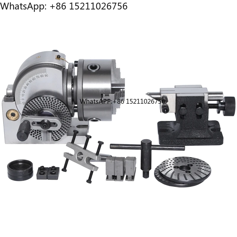BS-0 Semi Universal Precision Milling Machine Dividing Head Set 4 Inch Height 5 Inch 3-Jaw Self-Centering Lathe Chuck Steel