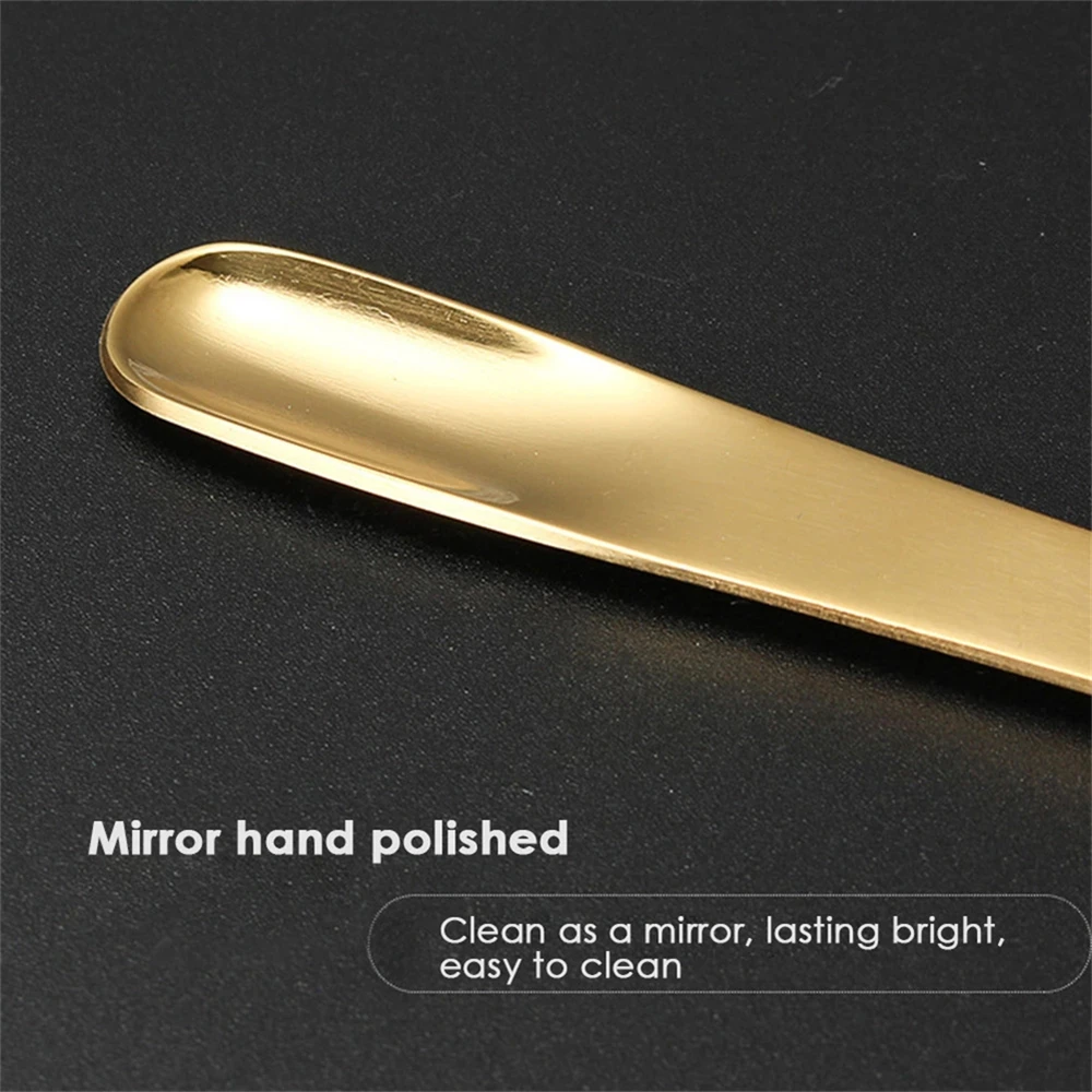 Titanium-plated Spoon Creative Design Stainless Steel Metal Coffee Spoon Stainless Steel Spoon Kitchen Bar Supplies Coffee Spoon