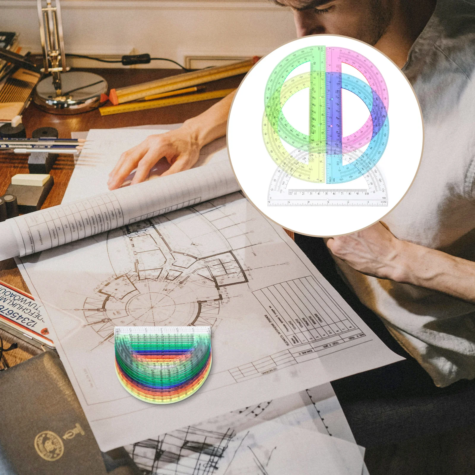 

12pcs Plastic Protractor 180 Degree Semicircular Clear Measuring Tool For Student School Office Geometry Drafting Supplies Ruler