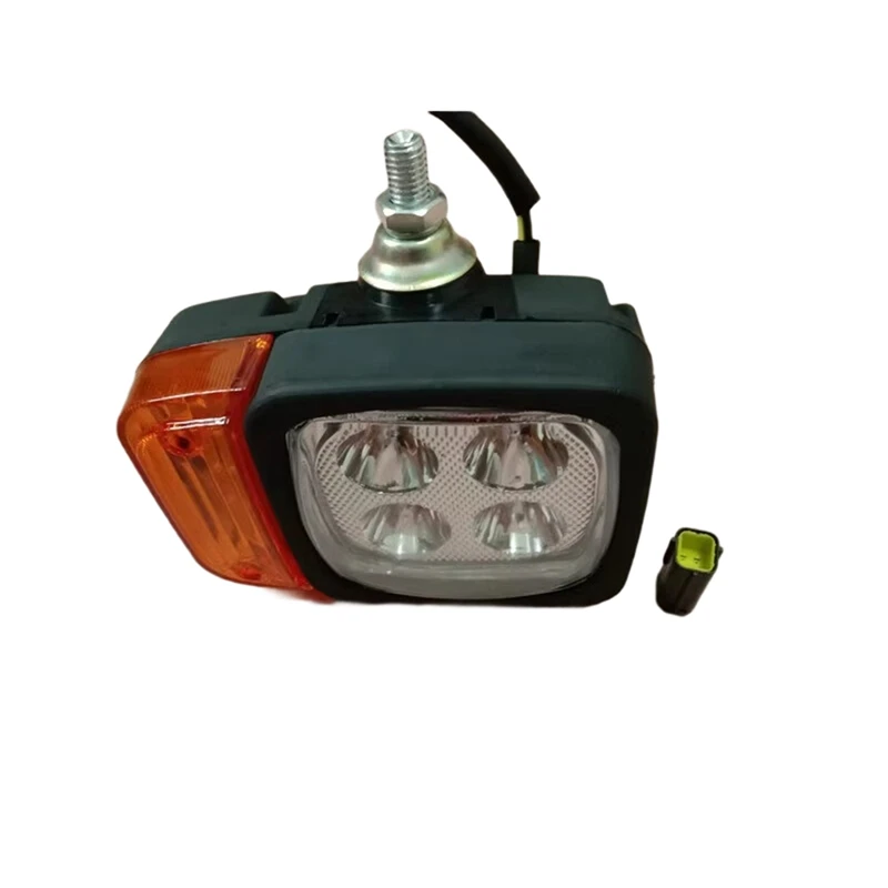 NCSMT 1 Pair Excavator Headlight Set Front Work, and Top Lights with Turn Signal Assembly Forklift Accessorie