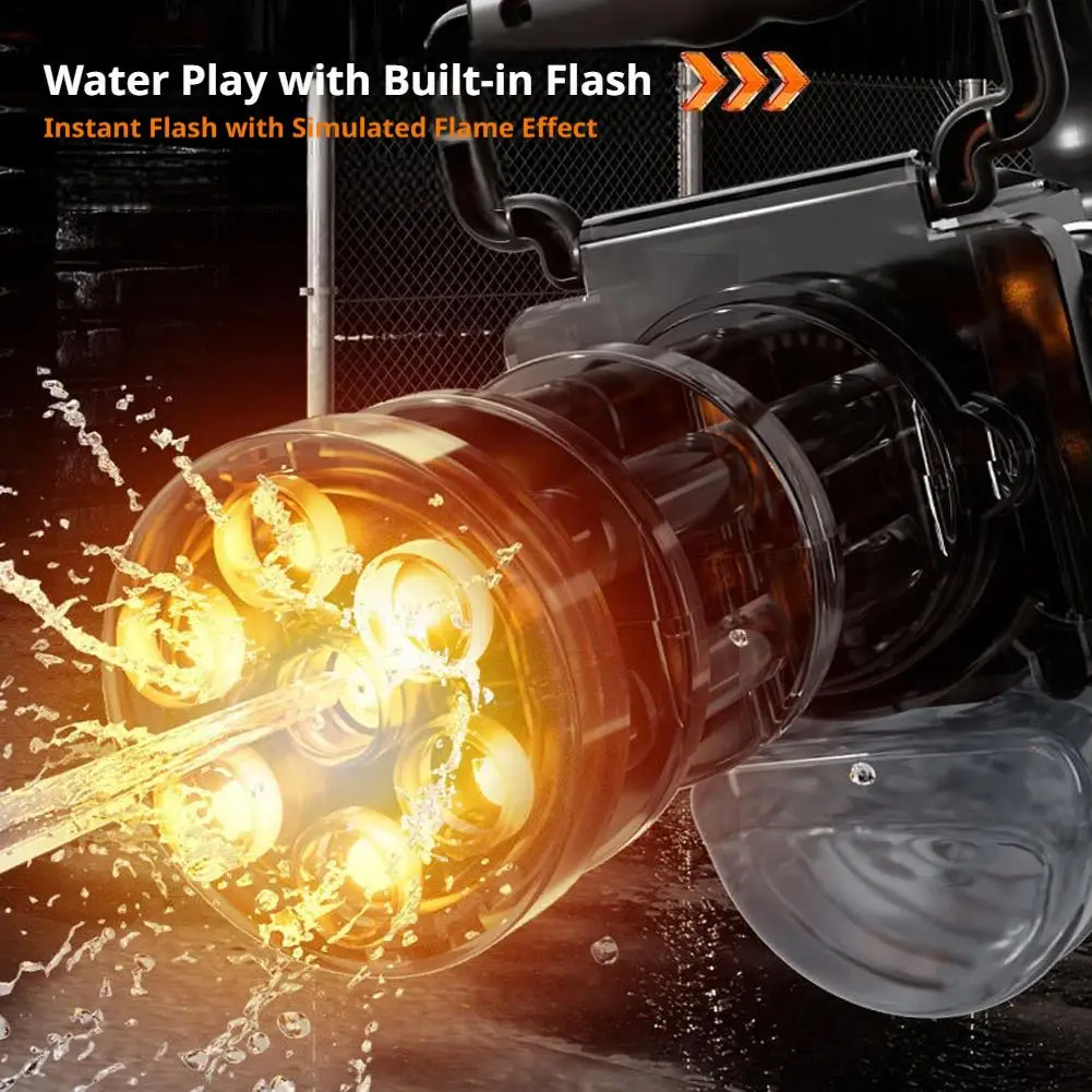 Electric Gatling Water Gun LED Light Rotating Continuous Fire Long Range Large Capacity High Pressure Summer Beach Pool Party To