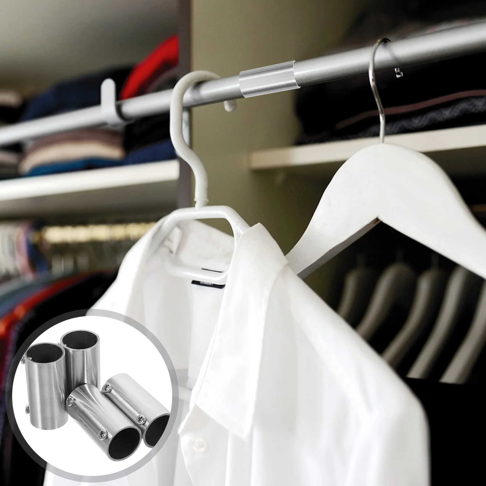 

4Pcs Stainless Steel Straight Pipe Connector Round Tube Fitting for Hand Rail System Easy Install 2-Way Tube Connection Reliable