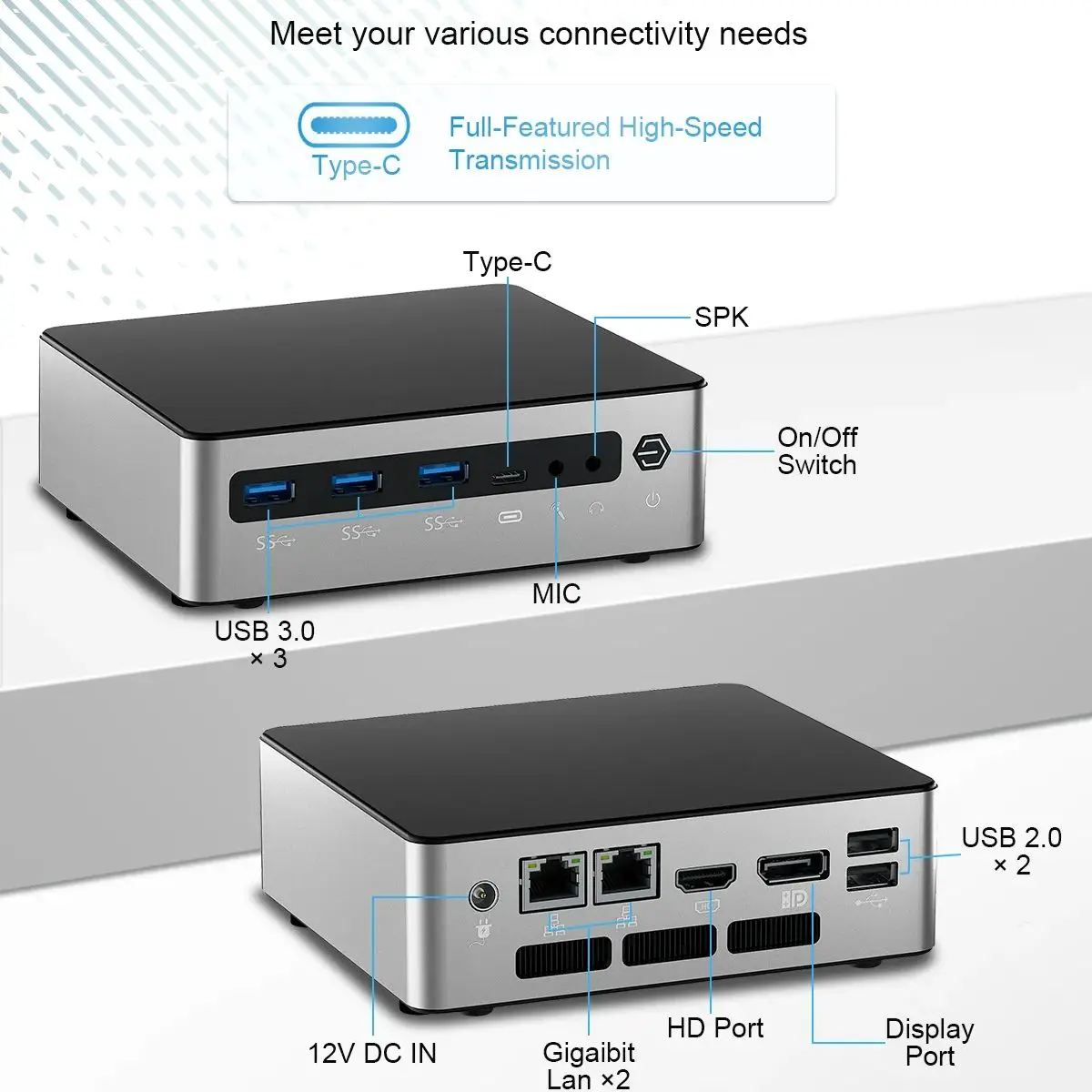 

HYSTOU 4 x USB 3.0 Port Windows 10/11 Processor Mini Computer Intel Core i3 1215U DDR5 Dual Channels 12th Prebuilt Pc