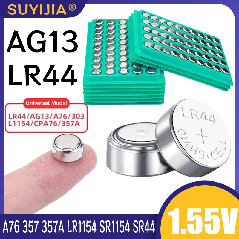 

LR44 AG13 1.55V Button Cell Battery Long lasting Lithium Battery Set for Electronic Remote Control Devices A76 357 357A LR1154