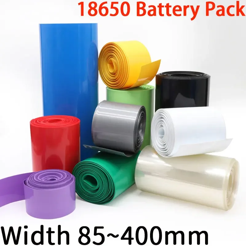 

18650 Lipo Battery Width 85 120 130 150 180 210 220 230 280mm PVC Heat Shrink Tube Insulated Film Wrap Protect Case Cable Sleeve