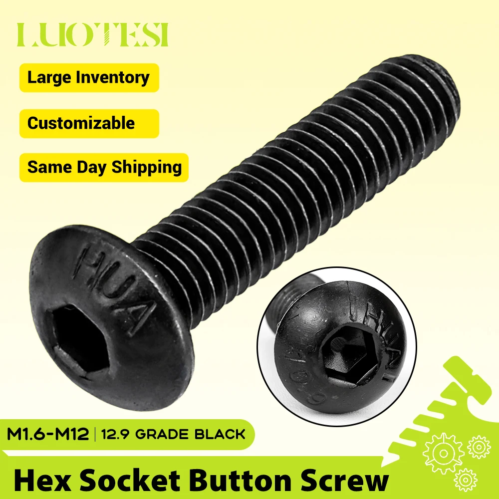 2-50 قطعة مسدس المقبس زر مسمار لولبي الرأس 10.9 الصف الكربون الصلب M1.6-M12 ألين المسمار المستديرة ل الطريق دراجة نارية جبلية