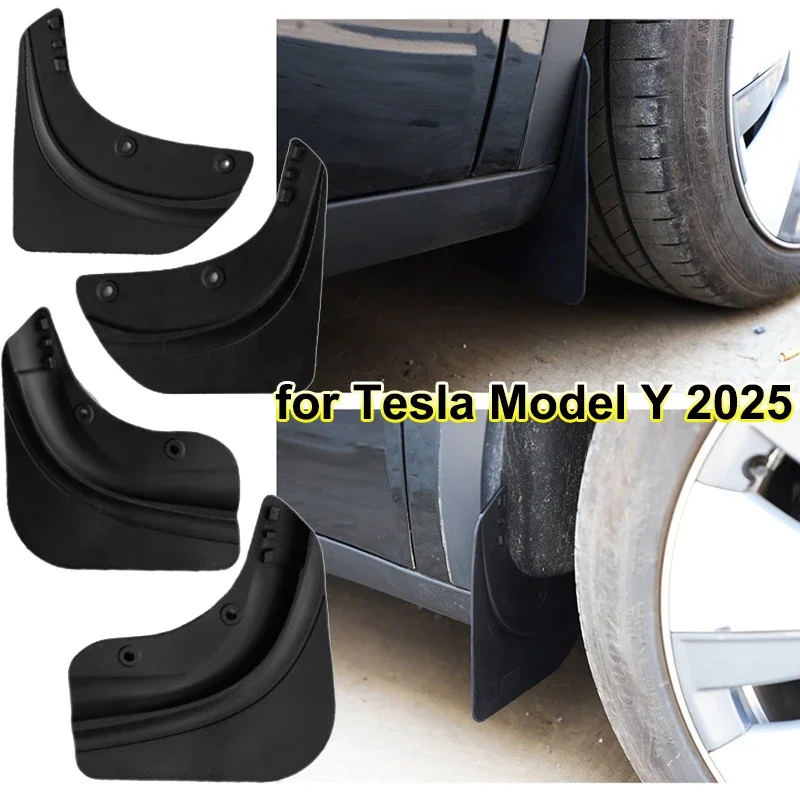 

for Tesla Model Y Juniper 2025 Car Wheel Mud Flaps Splash Guards MudFlaps Front Rear Fender TPE Protector Accessories