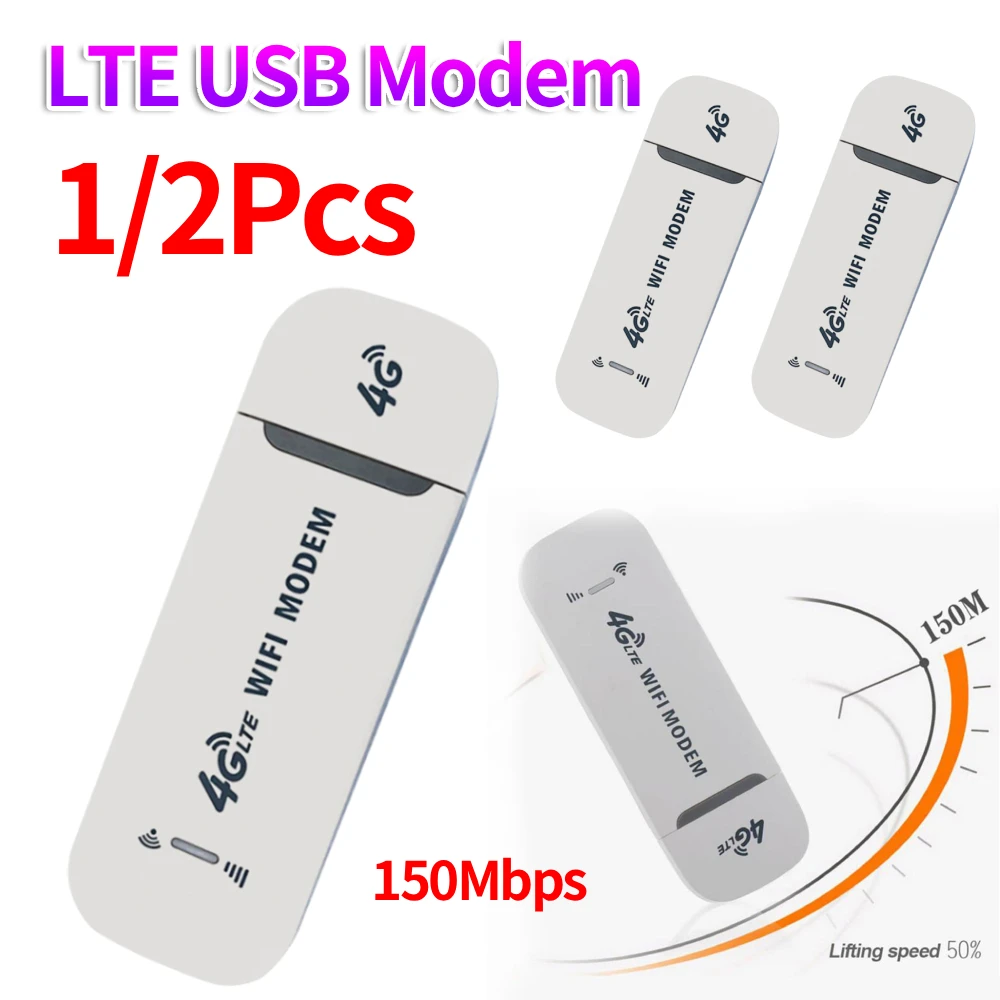 

1/2Pcs USB Netstick Modem 4G LTE Router Portable Mobile Hotspot 150Mbps Modem Stick 4G Sim Card WIFI Router Networking Accessory