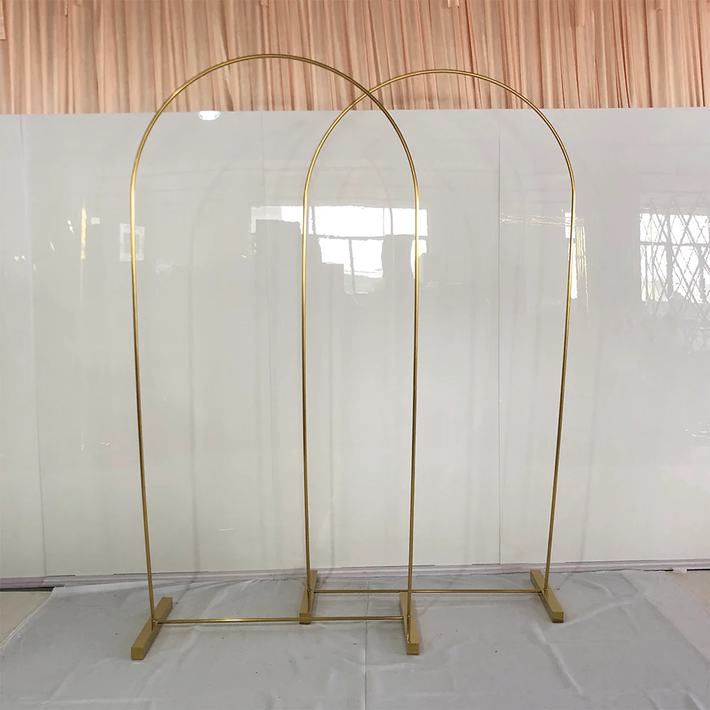 

Exquisite Square Metal Arch backdrop Gold Stainless Steel Frame Wedding Flower Runner Backdrop