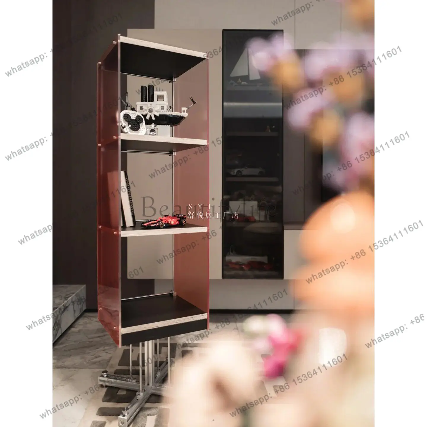 Acrylic Display Bookshelf Sofa Side Display Cabinet Clothing Store Window Shelf