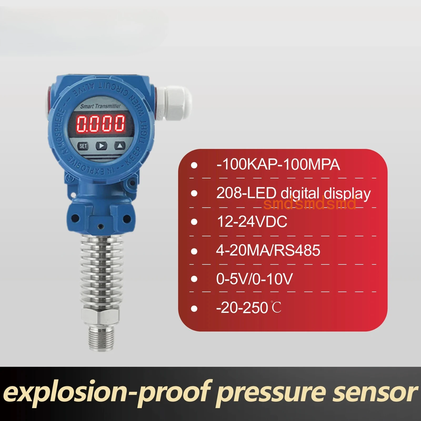 2088 High Temperature Digital Pressure Transmitter 4‑20mA RS485 Industrial Steam Pressure Sensor High Temp Transducer