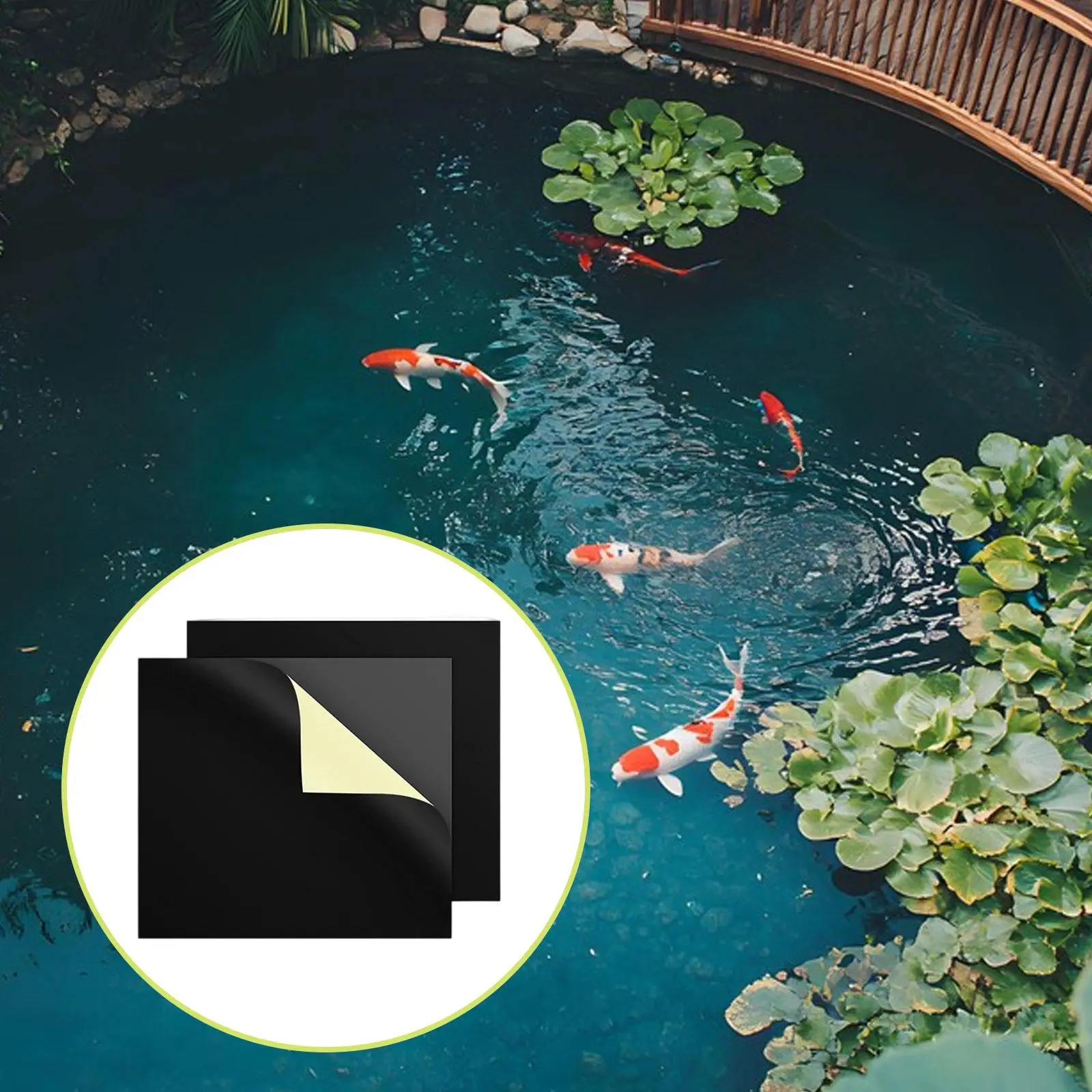 

Pond Liner Repair Patches High Temperature Resistant Portable 8 Inx8 in for Roof