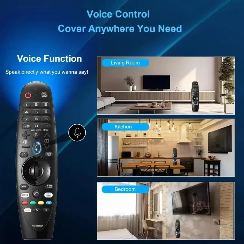 Smart Voice Remote Control Replacement for LG TV Air Mouse Pointer Click Scroll Wheel for OLED NanoCell AN-MR20GA MR19BA