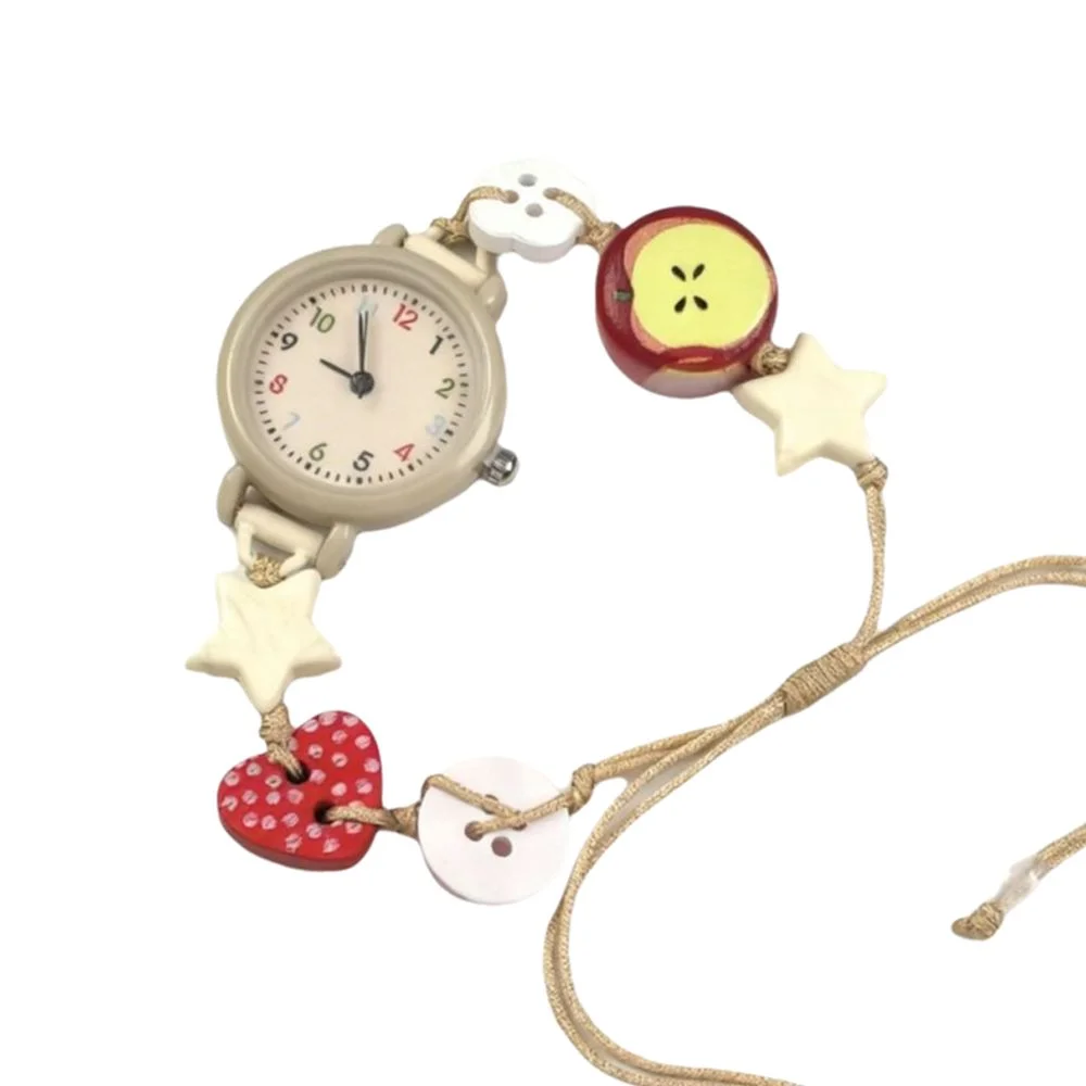 Fashion Dopamine Bracelet Watch Adjustable Beaded Star Heart Chain Watch Pendant Quartz Watch Gift