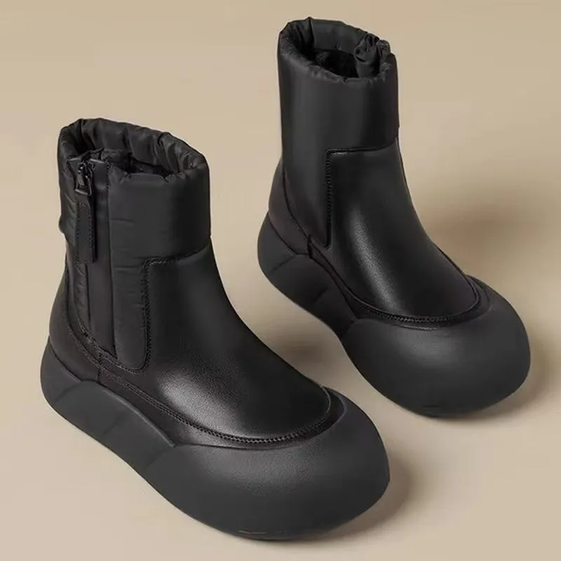 

Модные ботинки принцессы для девочек, детские спортивные ботинки с закрытым носком, водонепроницаемые нескользящие зимние новые детские короткие сапоги 2025, мягкая подошва