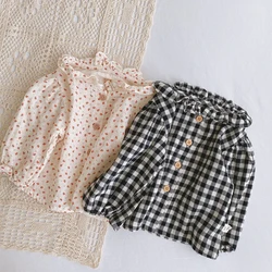 Baby Girl Blouse 0 to 3 6 9 12 18 4 Months 2024 Princess Soft Cotton Floral Plaid Kids Shirts for Toddler Girls Clothes Cute Top