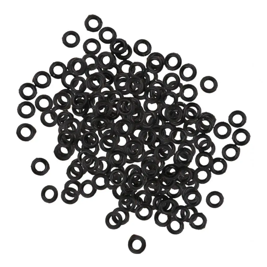 200 Pieces Tip Gasket Rubber O Rings Anti Slip 2BA Shaft Grommets for Accessories Kit
